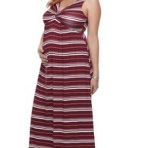 NWT A Glow Maternity maxi dress M Mat stripes